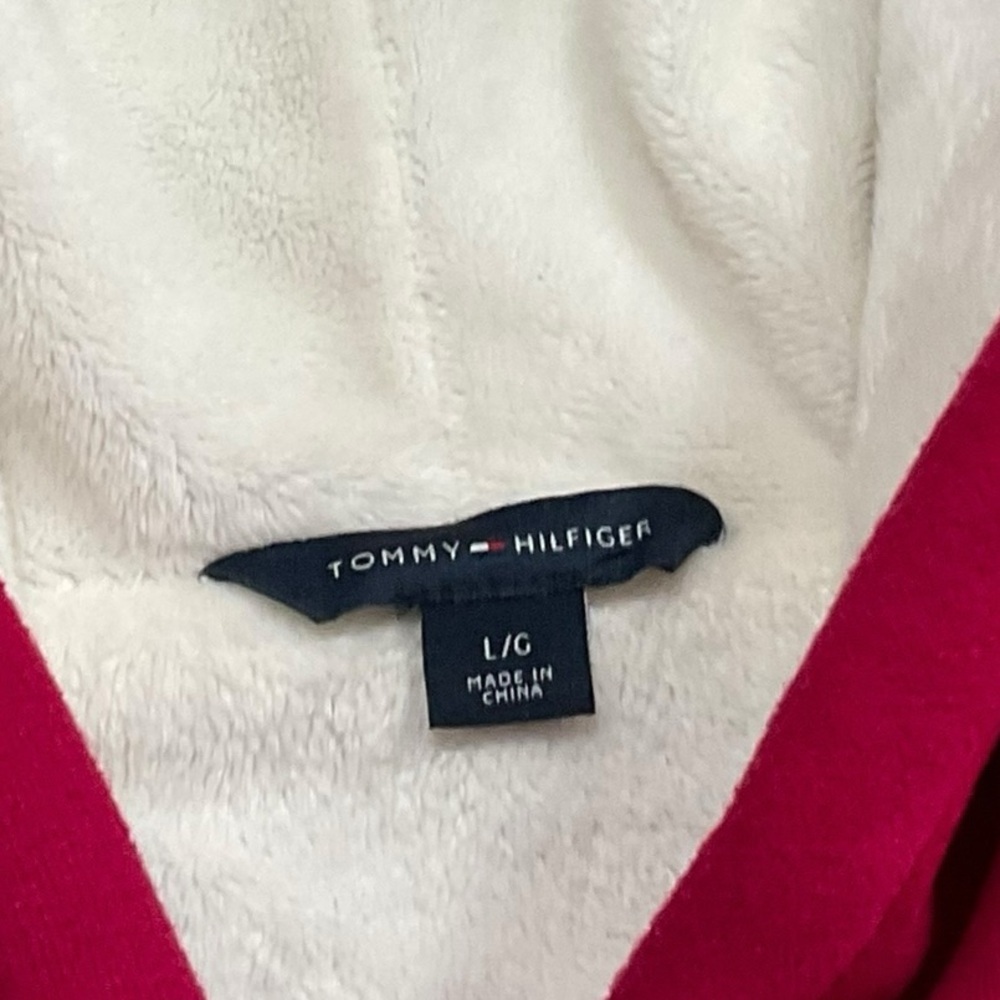 Tommy Hilfiger Merlot Sherpa Lined Full Zip Hoodie size Large - Picture 9 of 12